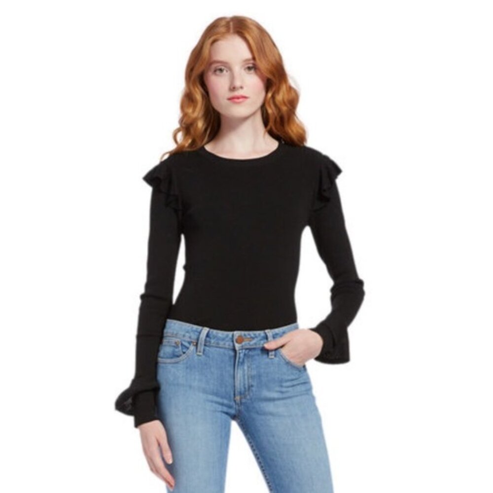 Alice + Olivia Mittie Ruffled Pullover Sweater XS